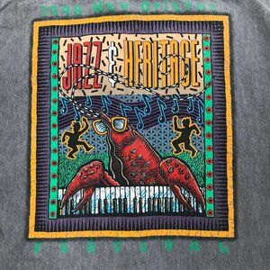 Vtg New Orleans Jazz Heritage Festival 1998 Denim Button Front Shirt Large RARE